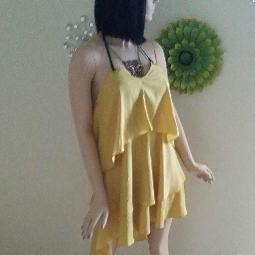 Yellow ruffled dress